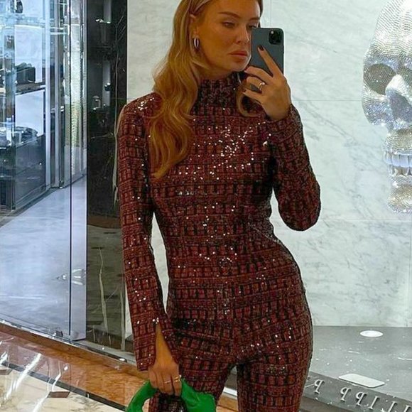 ZARA NEW WITH TAGS SEQUIN ORANGE AND BLACK TOP - Picture 4 of 7